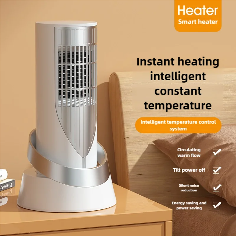Space Heater, PTC Ceramic Heating, Indoor Electric Heater, Small Portable Heater for Office Patio Garage Home, Mini Desktop Ceramic Heater with Overheating and Tip Over Protection