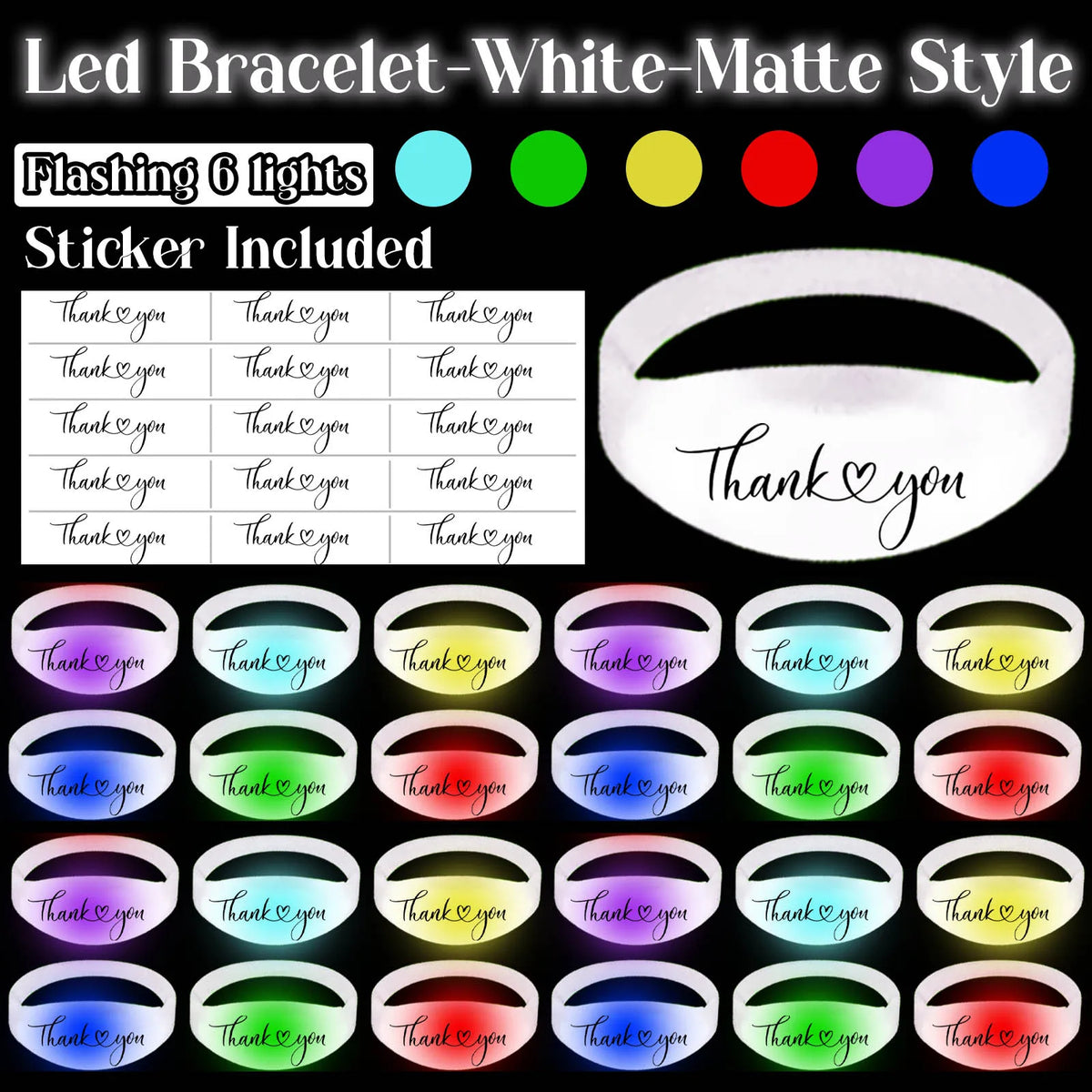 20-200Pcs Music & Sound Activated LED Bracelet Light up Bracelet Glow in the Dark Bracelets Wedding Party Accessories for Guests