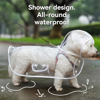 Transparent Waterproof Dog Raincoat for Small and Medium-Sized Dogs, Teddy and Bichon Frise Dog for Rainy Days Walking