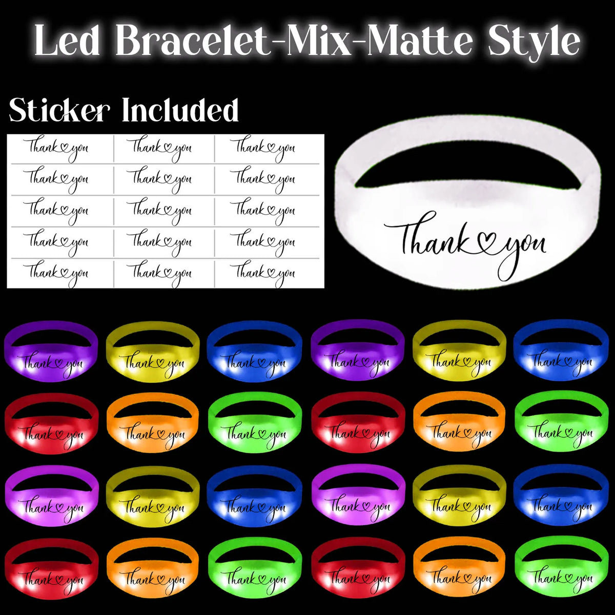 20-200Pcs Music & Sound Activated LED Bracelet Light up Bracelet Glow in the Dark Bracelets Wedding Party Accessories for Guests