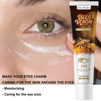 Firming Bee Venom Eye Cream for Under Eye Bags & Dark Circles,Moisturizer with Hyaluronic Acid & Collagen, All Skin Types