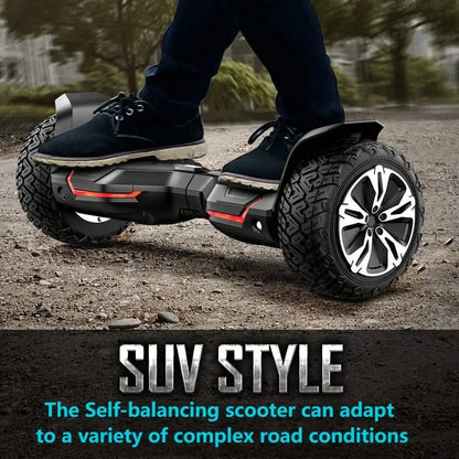 GYROSHOES Warrior 8.5'' All-Terrain Hoverboard for Kids & Adults, Dual 350W Motors Off-Road Self-Balancing Scooter, 10 MPH Max Speed, 265 lbs Capacity, UL2272 & CPC Certified, Bluetooth Speaker, LED Lights