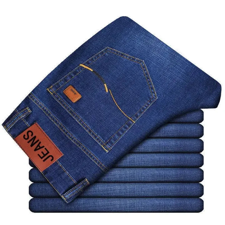 Wholesale Denim Jeans for Men Casual Regular Fit Stretch Breathable Solid Mid Waist Straight Style Fit Jeans