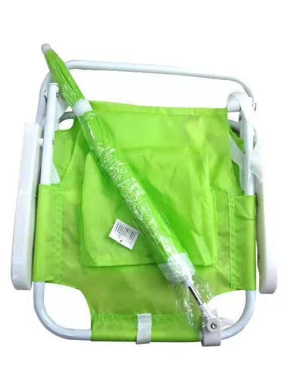 Baby Beach Chair Portable Children's Folding Chair with Umbrella Waterproof Sun Shade for Kids Kindergarten Outdoor Pool Garden
