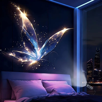 LED USB Projector Light 3/6pcs Projection Patterns- Adjustable Whale Butterfly Jellyfish Starfish Night Light Festival Gift