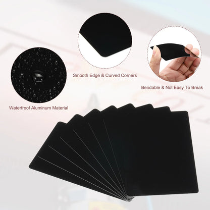 100/200/300Pcs Blank Metal Business Cards 0.21mm Thick 3.4x2.1 Inch Aluminum Laser Engrave Printable Name Card for Custom DIY