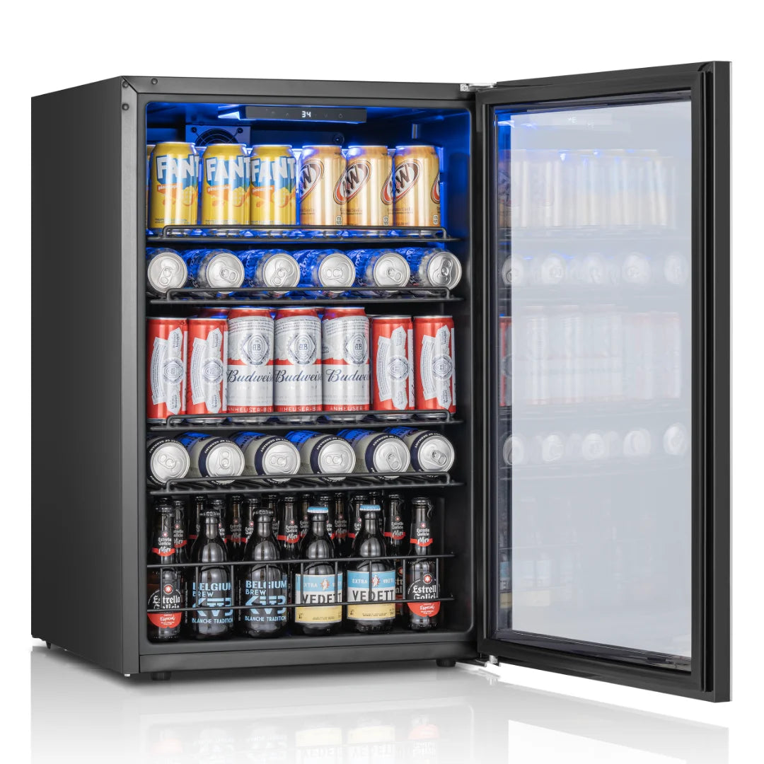 beverage cooler 3.1/3.35/4.59 cu.ft 88/95/130L Single temperature zone Direct cooling beverage/beer refrigerator Built in LED ambient-lighting light Perfect for kitchen/living room/office area/bar counter and other occasions