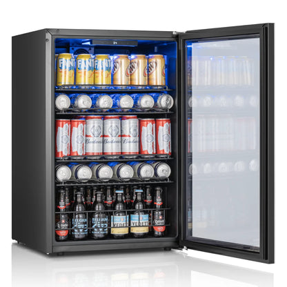 beverage cooler 3.1/3.35/4.59 cu.ft 88/95/130L Single temperature zone Direct cooling beverage/beer refrigerator Built in LED ambient-lighting light Perfect for kitchen/living room/office area/bar counter and other occasions