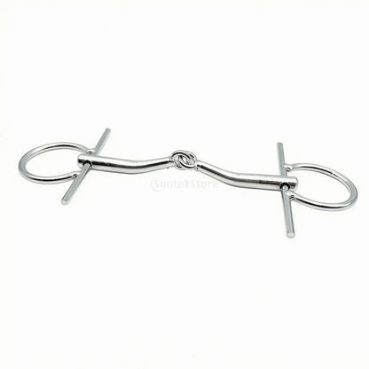 H-Shaped Horse Bit Straight Cheek Cheek Pieces Stainless Metal Riding Gear Golden Finish Finish Bridle Hardware