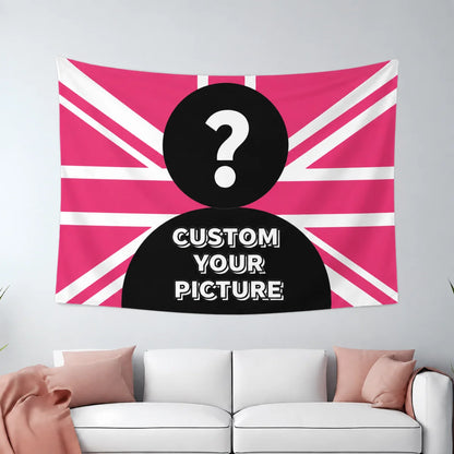 1pc Customizable Personalized Tapestry With Photos And Text, For Birthday, Wedding, Halloween, Christmas, Party