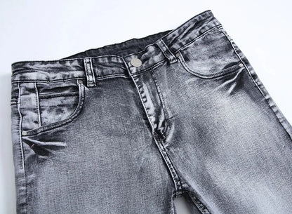 Men's Slim Fit Denim Jeans Stretch Casual Washed Straight Leg Streetwear Fashion Pants Classic Cotton Denim Trousers Manufact