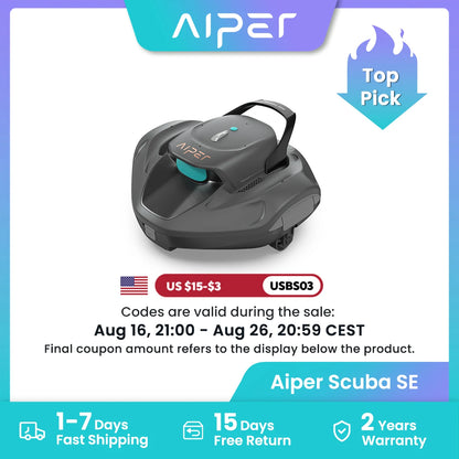 Aiper Seagull 800B Smart Pool Robot Cleaner,Powerful 1320GPH Suction,,Suit For Above Ground Pools,180μm Filter Tray,Battery Up to 90-Mins,WaterProof IPX8,Refurbished