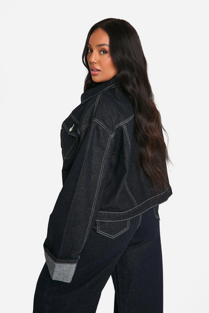 Wholesale Women's Denim Jacket Button Autumn Casual Regular Fit Plus Size Vintage Breathable Stonewashed In-Stock