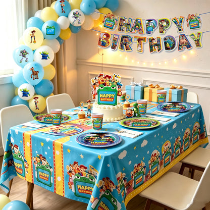 Toy Story Birthday Party Supplies Balloon Tableware Paper Plates Cups Napkins Kids Party Decor Baby Shower Picnic Table Supplies