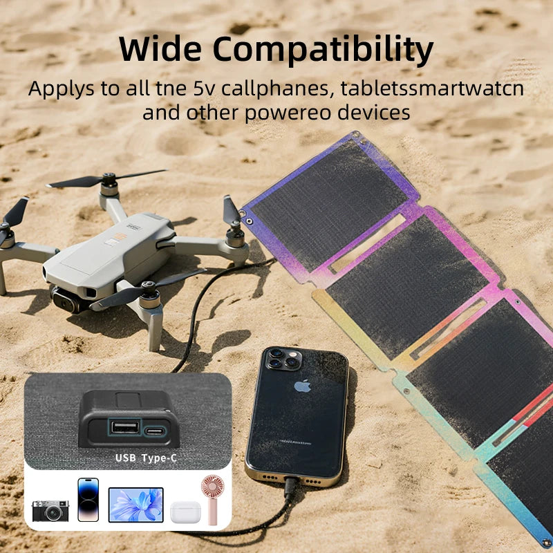 Newsmy A30 33W 4‑Fold Portable Solar Panel IP67 Waterproof Monocrystalline Silicon Solar Charger USB‑A Type‑C for Camping Hiking Travel Emergency Phone Power Bank Drone Charging
