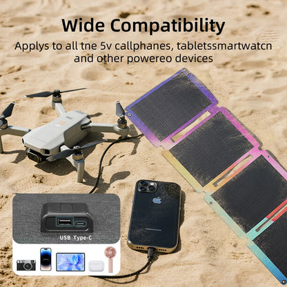 Newsmy A30 33W 4‑Fold Portable Solar Panel IP67 Waterproof Monocrystalline Silicon Solar Charger USB‑A Type‑C for Camping Hiking Travel Emergency Phone Power Bank Drone Charging