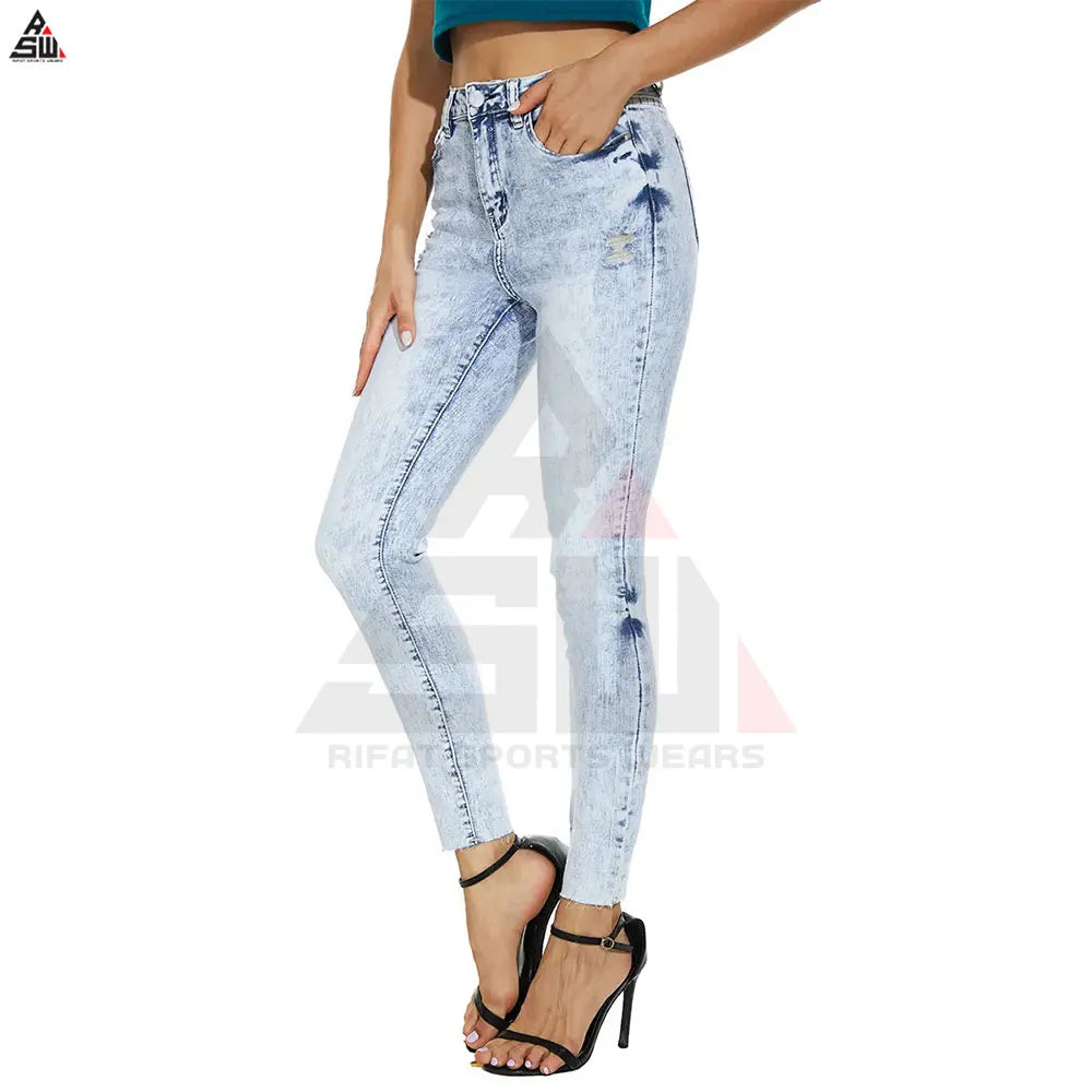 Women's Winter Casual Cargo Denim Flat Front Wide Leg Pants 100% Cotton Elastic Waist OEM Service