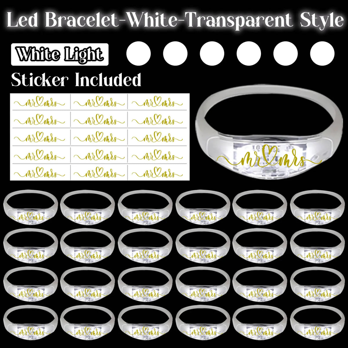20-200Pcs Music & Sound Activated LED Bracelet Light up Bracelet Glow in the Dark Bracelets Wedding Party Accessories for Guests