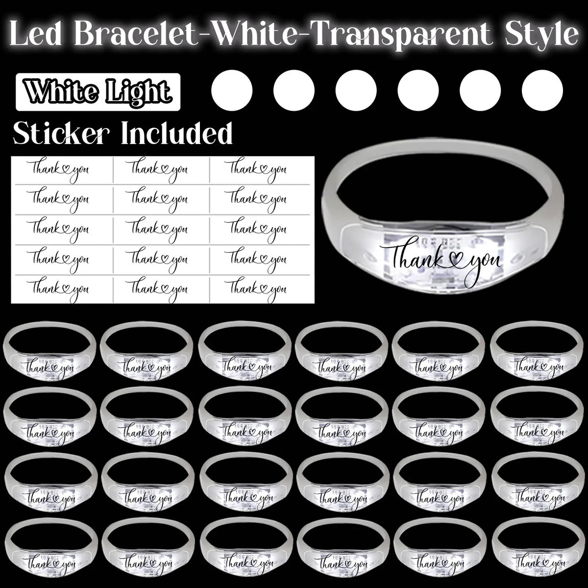 20-200Pcs Music & Sound Activated LED Bracelet Light up Bracelet Glow in the Dark Bracelets Wedding Party Accessories for Guests