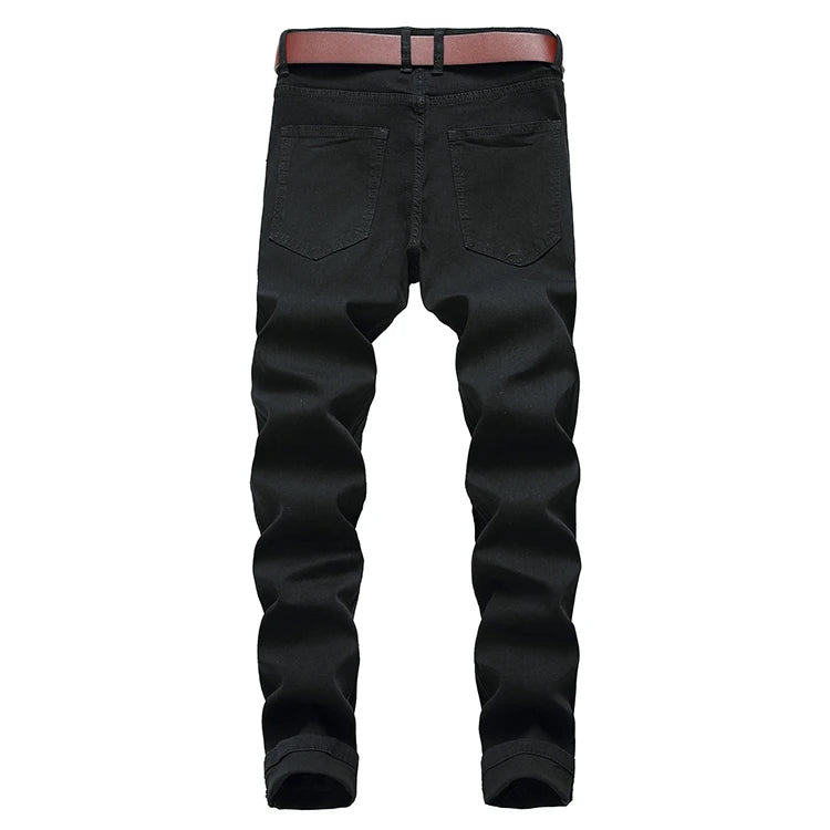 Wholesale High Quality Custom Men Straight High Street Eco-Friendly Breathable 100% Cotton Heavyweight Denim Slim Fit Black