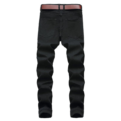 Wholesale High Quality Custom Men Straight High Street Eco-Friendly Breathable 100% Cotton Heavyweight Denim Slim Fit Black