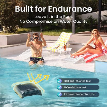 AIPER EcoSurfer S2 Solar Pool Skimmer Robot 24/7 Continuous Cleaning, Gray | App Support, Dual Charging Modes, Smart Obstacle Avoidance, 150-um Filtration, OTA Upgrade, Leak-Proof Baffle, Edge Cleaning,Refurbished