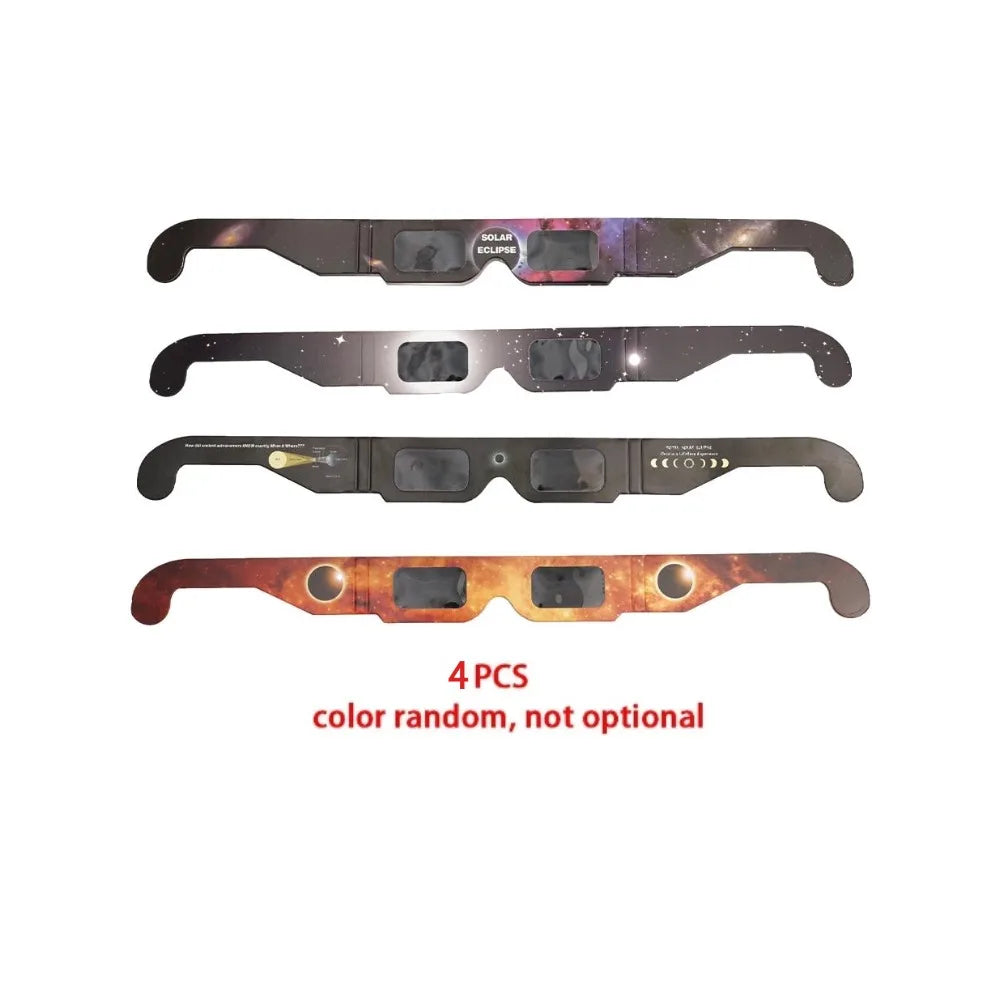 1-100pcs Paper Solar Eclipse Glasses Anti-uv Viewing Glasses Safe Shades Observation Solar Glasses Protect Eyes Random Color