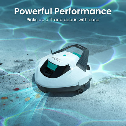 Seagull SE 2025 AIPER Cordless  Pool Robot Cleaner with 1200GPH Strong Suction, 90 Mins Runtime, LED Indicator,Pool Vacuum for Above-Ground Pool up to 40 Feet, Refurbished,White