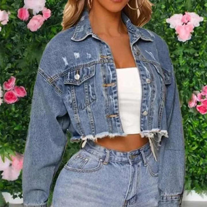 Best New Fashion Pakistan Manufacturer Plus Size Custom Design Printed Denim Button Women Jeans Jackets High Quality Vintage