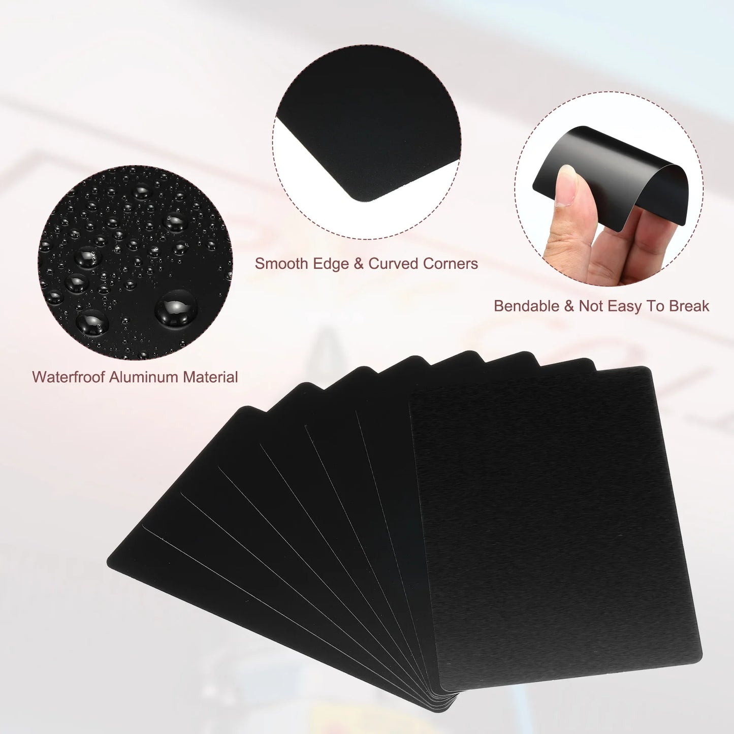 100/200/300Pcs Blank Metal Business Cards 0.21mm Thick 3.4x2.1 Inch Aluminum Laser Engrave Printable Name Card for Custom DIY