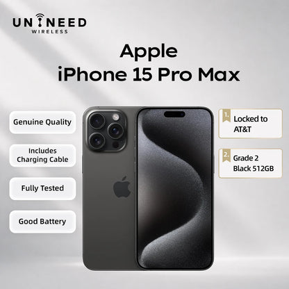 Apple / iPhone 15 Pro Max / A2849 / Genuine Original Apple Device, Authentic Hardware, Free Charging Cable Included Good Condition Refurbished Used Iphone