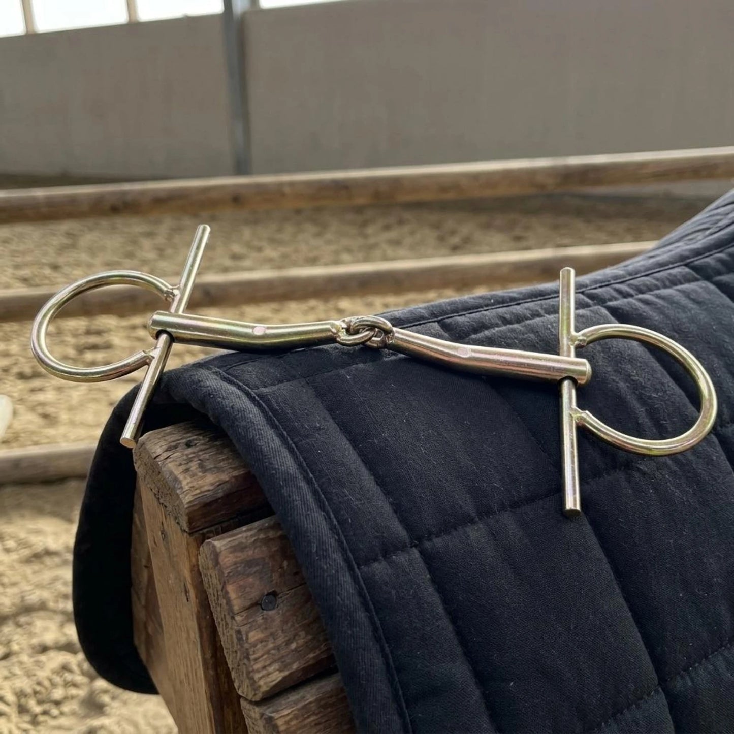 H-Shaped Horse Bit Straight Cheek Cheek Pieces Stainless Metal Riding Gear Golden Finish Finish Bridle Hardware