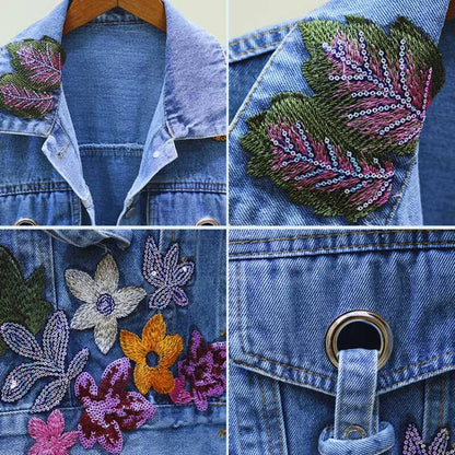 Women Cropped Denim Jackets Casual Solid Color Acid Washed Jeans Jacket Unisex Slim Fit Cotton Outwear Denim Jacket