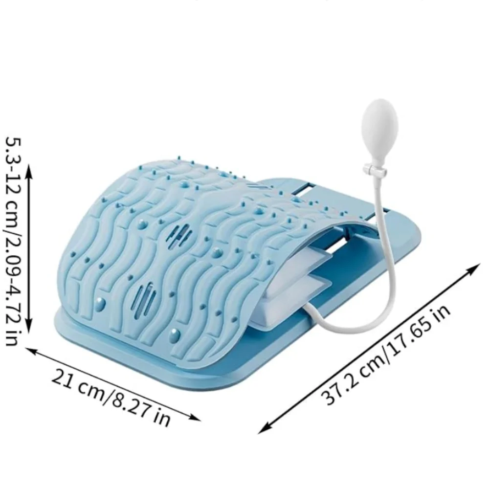 Lower Back Massager Stretcher Adjustable Manual Airbag Lumbar Tractor Ergonomic Lumbar Support Board Ergonomic Lumbar Support Board Comfortable Acupressure Points Ergonomic Design