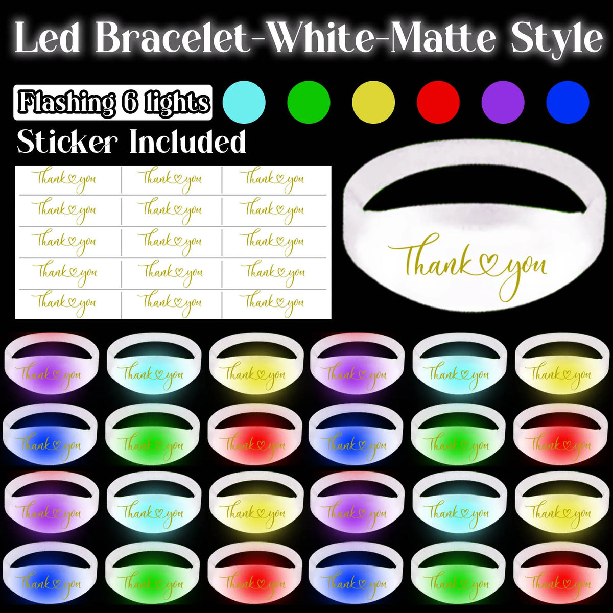20-200Pcs Music & Sound Activated LED Bracelet Light up Bracelet Glow in the Dark Bracelets Wedding Party Accessories for Guests