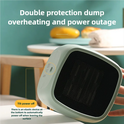 Compact Space Heater, 2 Seconds Fast Heating, Portable Electroceramic PTC Heater, Silent Operation with Overheating and Tipping Off Protection, Indoor Office, Bedroom, Small Living Room or Desktop Use, Mini Portable Heater