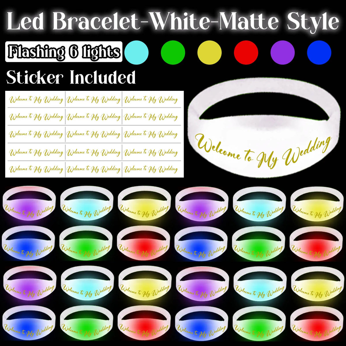 20-200Pcs Music & Sound Activated LED Bracelet Light up Bracelet Glow in the Dark Bracelets Wedding Party Accessories for Guests
