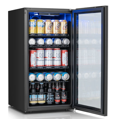 beverage cooler 3.1/3.35/4.59 cu.ft 88/95/130L Single temperature zone Direct cooling beverage/beer refrigerator Built in LED ambient-lighting light Perfect for kitchen/living room/office area/bar counter and other occasions