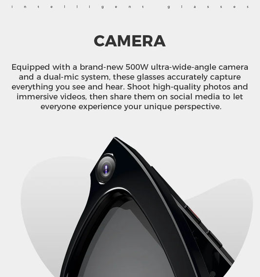 Bluetooth AI shooting glasses Bluetooth call voice assistant real-time translation 5-megapixel shooting stabilization