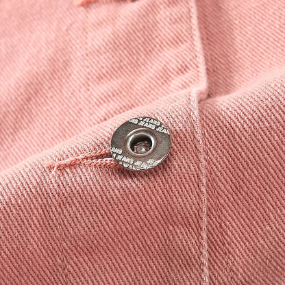 Women's Gothic Fashion Crop Top Denim Jacket Short Lightweight Fitted Stretchy Breathable Eco-Friendly Quick Dry Pockets Button