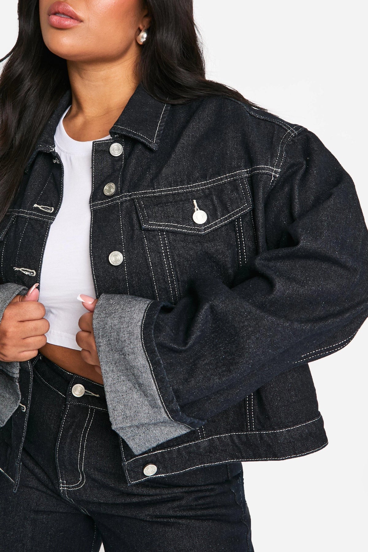 Wholesale Women's Denim Jacket Button Autumn Casual Regular Fit Plus Size Vintage Breathable Stonewashed In-Stock