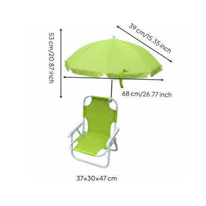 Baby Beach Chair Portable Children's Folding Chair with Umbrella Waterproof Sun Shade for Kids Kindergarten Outdoor Pool Garden