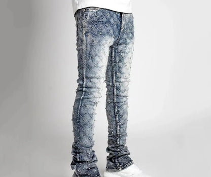 High Quality Plus Size Men's Jeans Custom Logo Vintage Fashion Denim Straight Style Mid Waist Waterproof Feature Wholesale