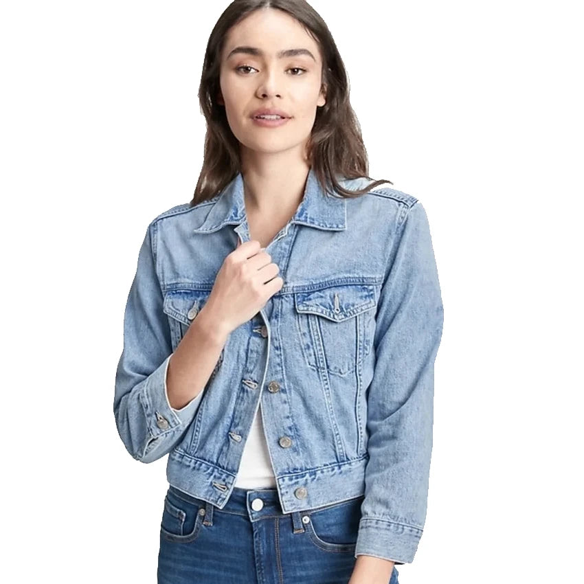 Denim Jackets Hot Selling Women's Slim Fit Washed Turn Down Collar Comfort Fit Vintage Wear High Street Wear OEM Denim Jacket
