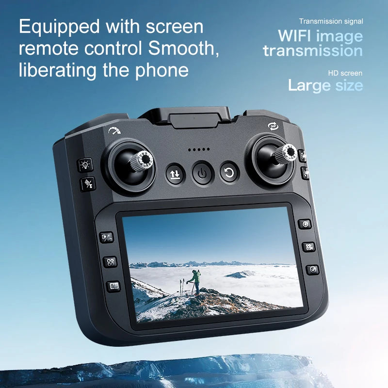 ZNLYRION RC Drone K21MAX Foldable Brushless Drone With Screen Remote EIS Dual Electric Camera Optical Flow Hover Colorful LED Light RC Quadcopter