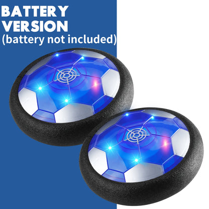 MQUDUO Indoor Hover Soccer Toy Gift Set, LED Air Football with Goal Nets, Family Sports Game for Boys Girls