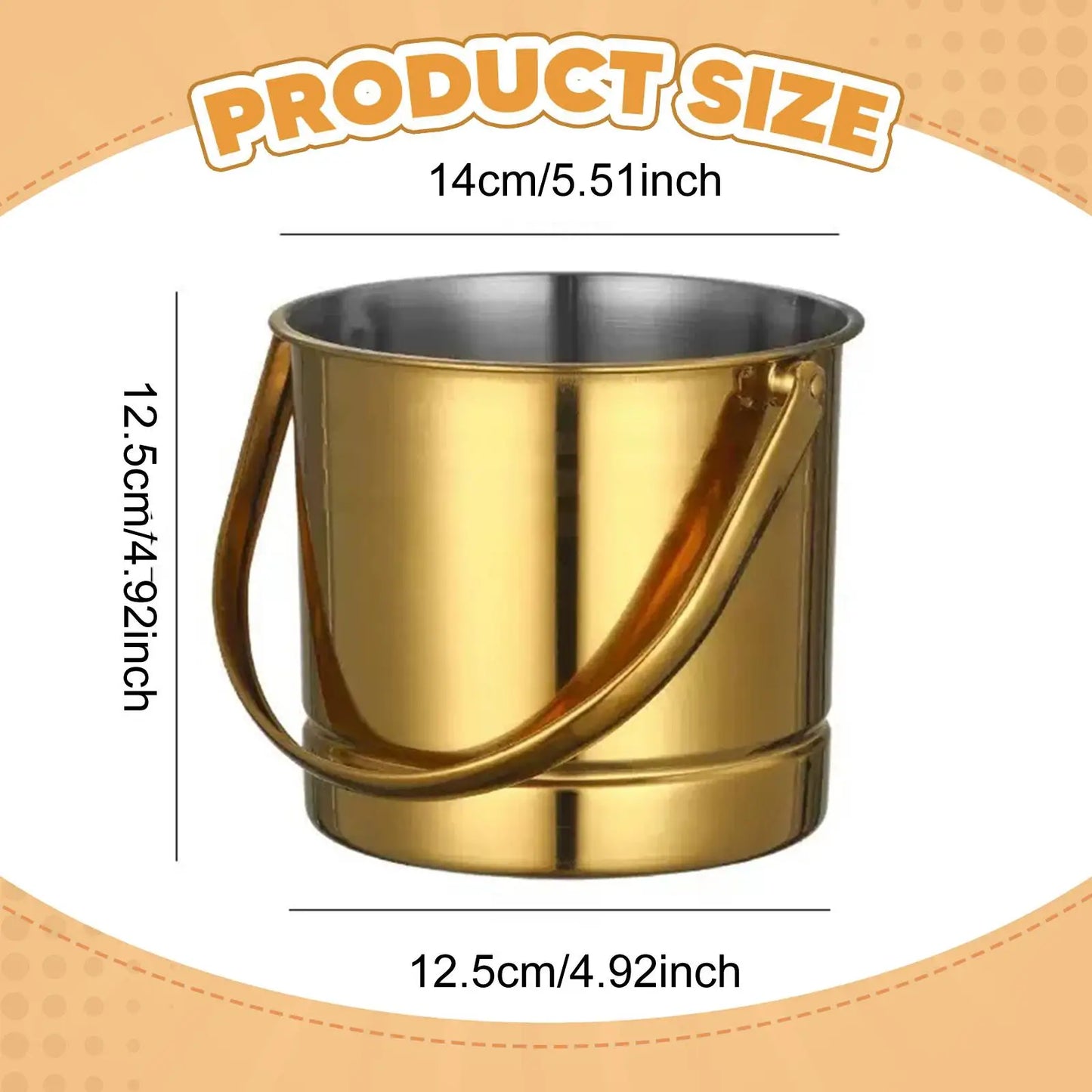 Stainless Steel Ice Bucket Champagne Wine Beer Cooler with Handle for Home Kitchen Party Bar Portable 1.5L/2L/2.5L /2.8L