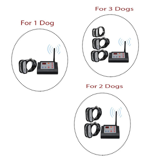 For 1/2/3 Dogs Pet Fence System With Remote for Dog Training Collar in Electronic 2 in 1 Wireless  within 300 meters Range