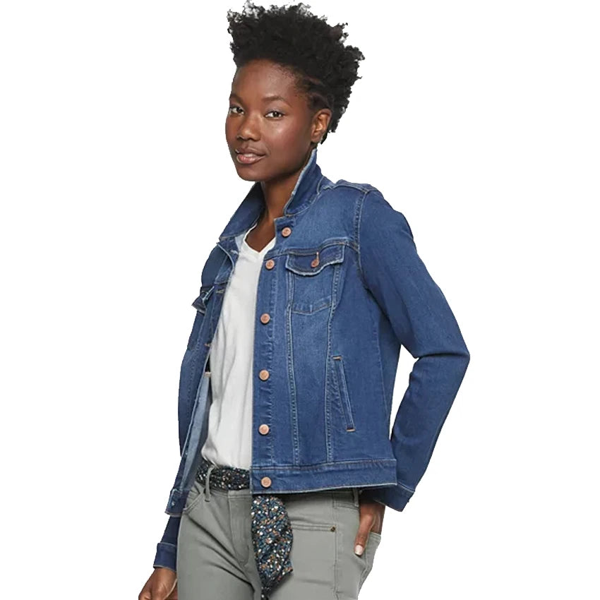 Denim Jackets Hot Selling Women's Slim Fit Washed Turn Down Collar Comfort Fit Vintage Wear High Street Wear OEM Denim Jacket