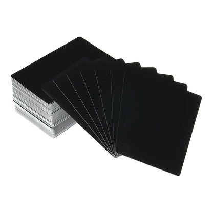 100/200/300Pcs Blank Metal Business Cards 0.21mm Thick 3.4x2.1 Inch Aluminum Laser Engrave Printable Name Card for Custom DIY